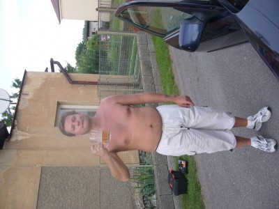 Uřvanej - přípitek lehce zpěněným jablečným moštem :D