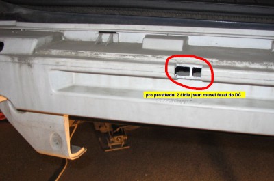 Zářez do deformačního člene pro prostřední čidlo