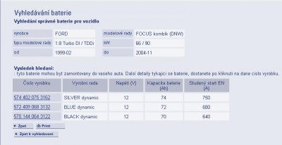 Tady jsou doporučené bateri pro 1,8 TDDI